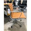 Image 2 : HERMAN MILLER EAMES VICENZA TOBACCO LEATHER MANUAL HEIGHT ADJUSTABLE LO-BACK TILTER CHAIR