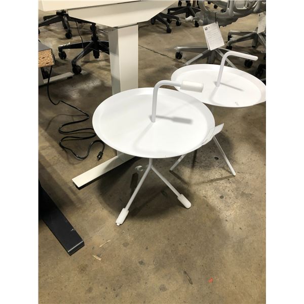 DESIGN WITHIN REACH WHITE DESIGNER SIDE TABLE