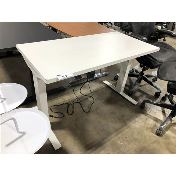 HERMAN MILLER WHITE 48"W SIT / STAND ELECTRIC HEIGHT ADJUSTABLE COMPUTER TABLE RETAIL VALUE $1759
