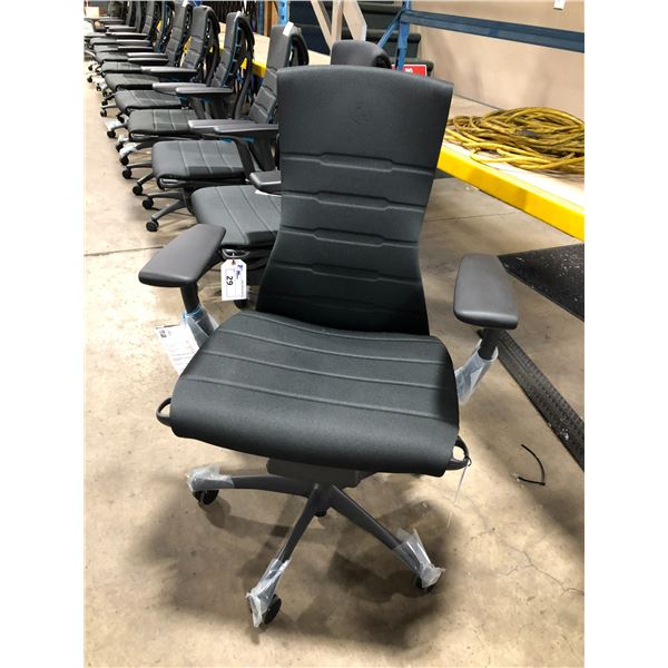 HERMAN MILLER EMBODY BLACK / CYAN FULLY ADJUSTABLE GAMING TASK CHAIR RETAIL VALUE $2263