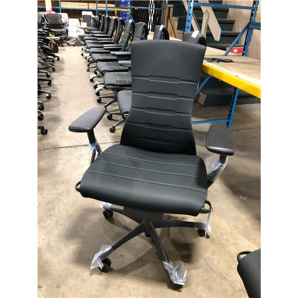HERMAN MILLER EMBODY BLACK / CYAN FULLY ADJUSTABLE GAMING TASK CHAIR RETAIL VALUE $2263