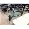 Image 2 : DESIGN WITHIN REACH GLASS / WALNUT COFFEE TABLE (SOME DAMAGE TO BASE)