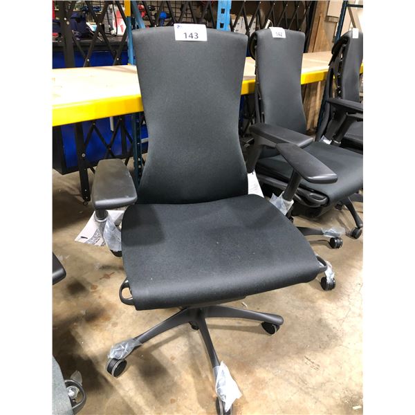 HERMAN MILLER EMBODY BLACK / GRAPHITE FULLY ADJUSTABLE GAMING TASK CHAIR RETAIL VALUE $2,256.00