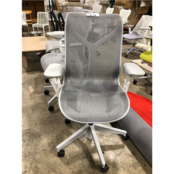 HERMAN MILLER COSM MINERAL GREY MID-BACK TASK CHAIR RETAIL VALUE $1,156.00