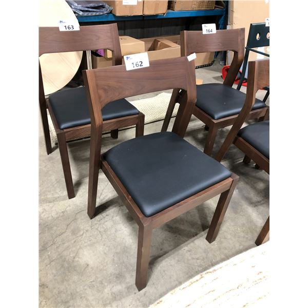 DESIGN WITHIN REACH MATTHEW HILTON PROFILE WALNUT / BLACK SIDE CHAIR (SOME COSMETIC DAMAGE)