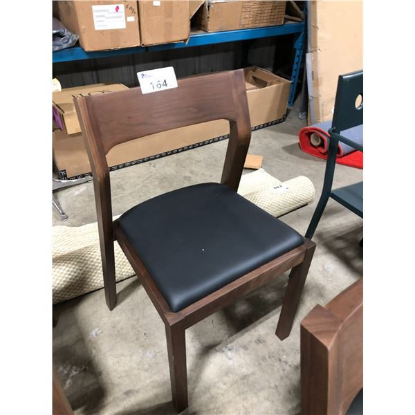 DESIGN WITHIN REACH MATTHEW HILTON PROFILE WALNUT / BLACK SIDE CHAIR (SOME COSMETIC DAMAGE)