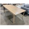 Image 1 : LINEAR OAK 79 X 37 RECTANGULAR WITH ROUNDED LEGS WOODEN TABLE