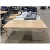 Image 2 : LINEAR OAK 79 X 37 RECTANGULAR WITH ROUNDED LEGS WOODEN TABLE