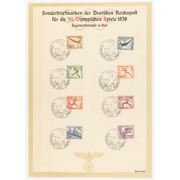 1936 OLYMPIC GAMES GERMAN POSTAL STAMPS (8)