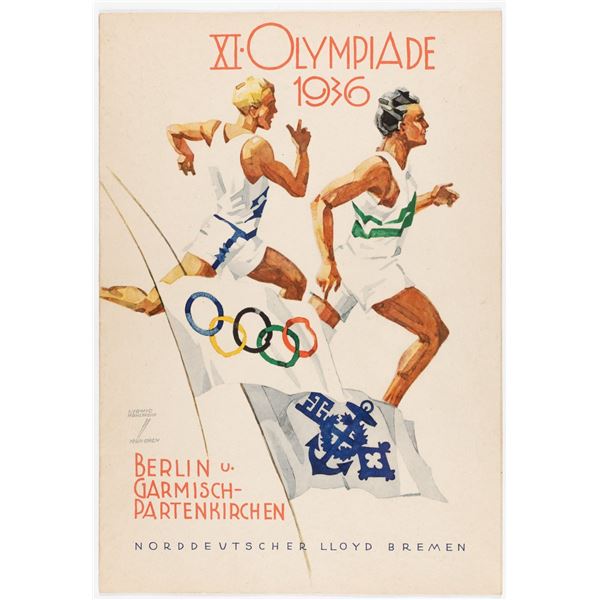 1936 OLYMPICS CRUISE LINE MENU HOHLWEIN