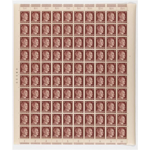 ADOLF HITLER STAMP SHEET (100)