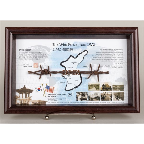 BARBED WIRE FROM KOREAN DMZ FENCE 50TH ANNIVERSARY
