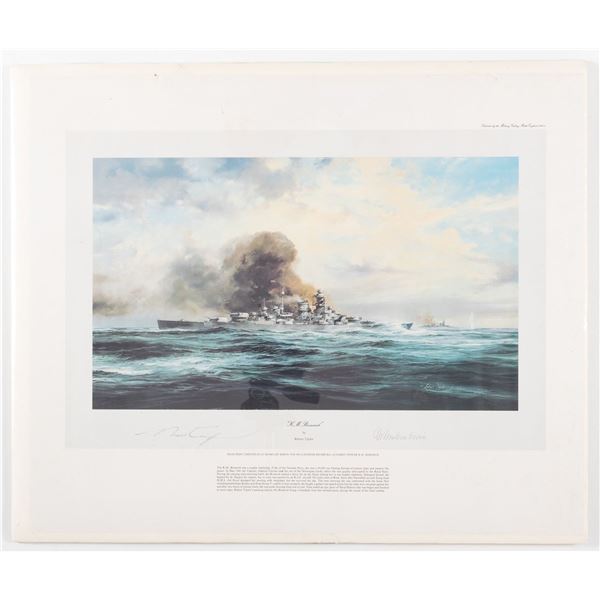 K.M. BISMARCK BY ROBERT TAYLOR LITHOGRAPH SIGNED
