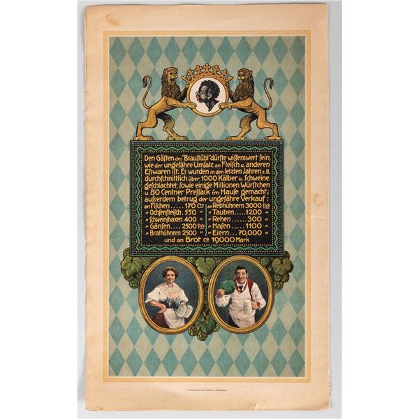 MOORS HEAD 1929 GERMAN MENU