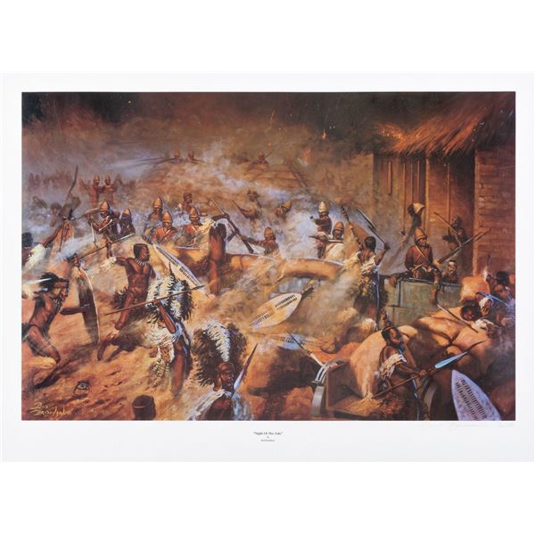 NIGHT OF THE ZULU BUD BRADSHAW SIGNED LITHOGRAPH