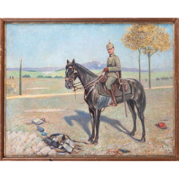 WWI GERMAN CAVALRY SOLDIER PAINTING