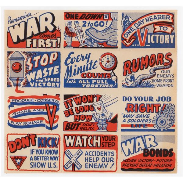 WWII STAMPS SHEET
