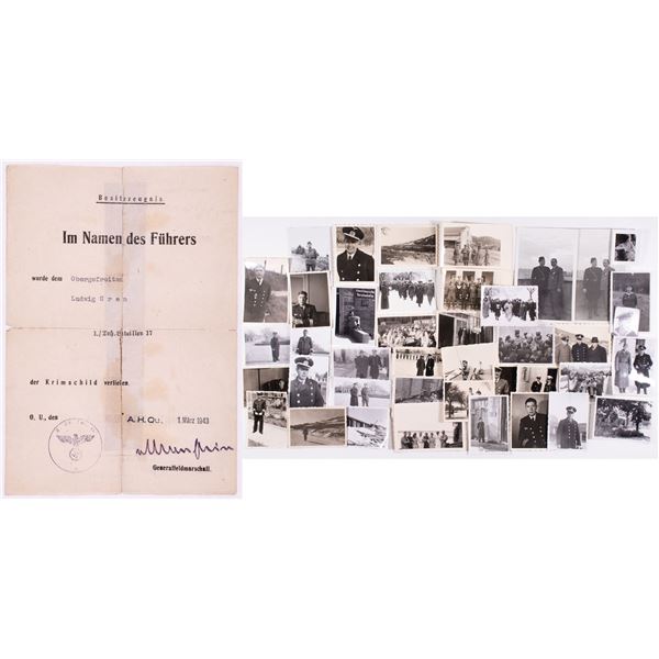 KRIM SHIELD AWARD & KRIEGSMARINE PHOTOS