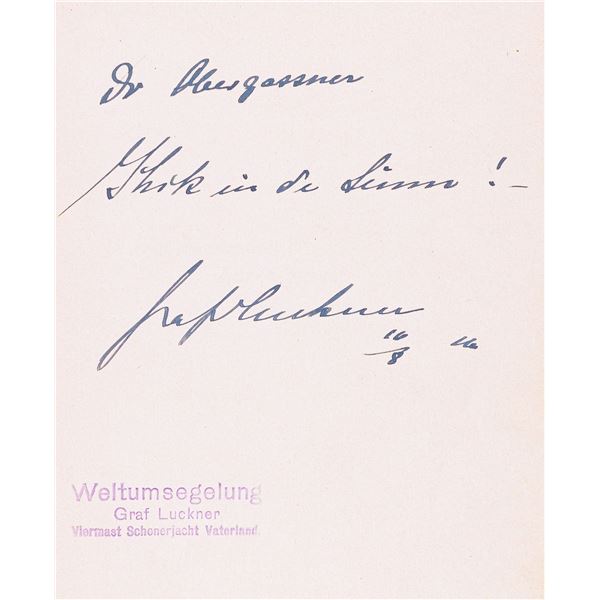 FELIX GRAF VON LUCKNER SIGNED BOOK