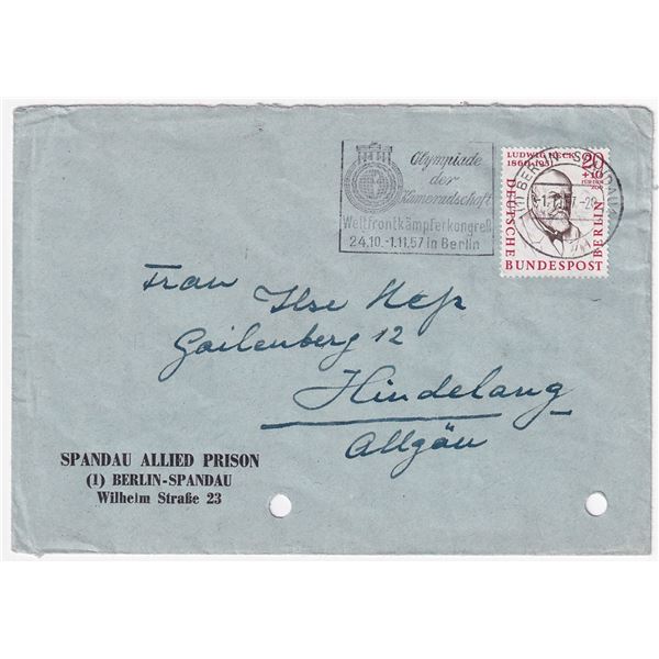 RUDOLF HESS ENVELOPE TO ILSE HESS