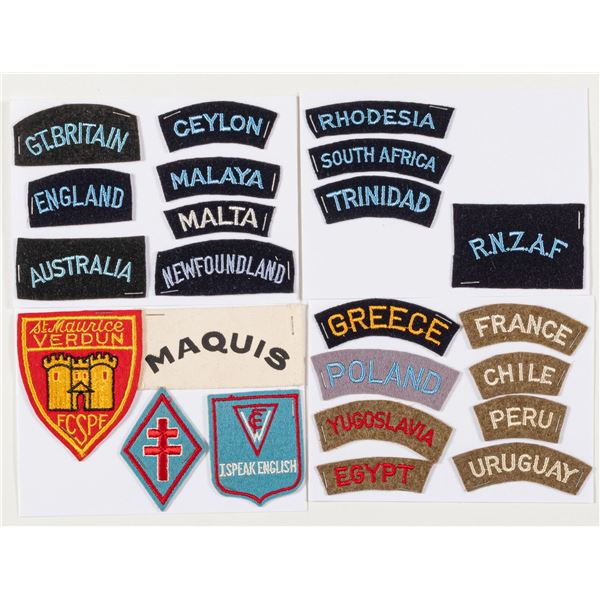 CANADIAN AND BRITISH PATCHES (22)