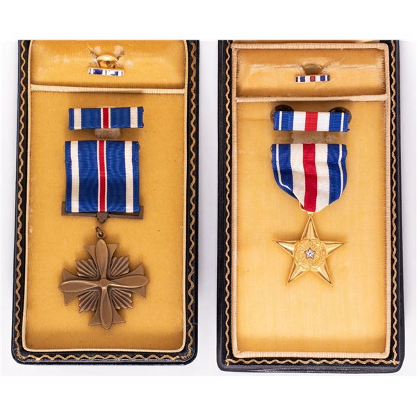 CASED SILVER STAR MEDAL & DFC