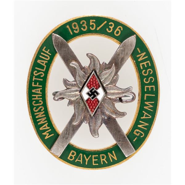 HITLER YOUTH ALPINE SKI BADGE 1935/36