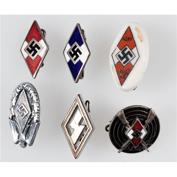 HITLER YOUTH PINS (6)