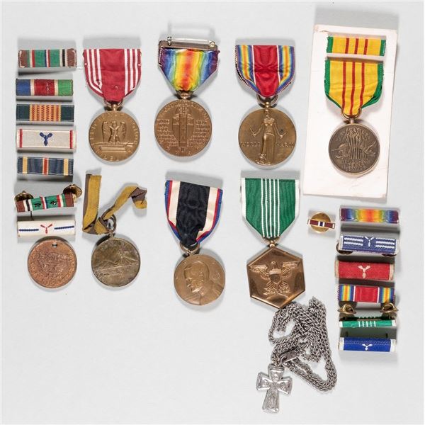 MILITARY MEDALS AND RIBBONS (8)