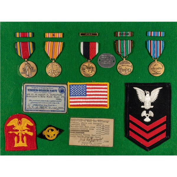 NAMED WWII US NAVY MEDAL GROUP (17)