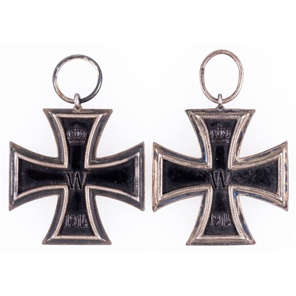 TWO GERMAN WWI IRON CROSSES 2ND CLASS (2)