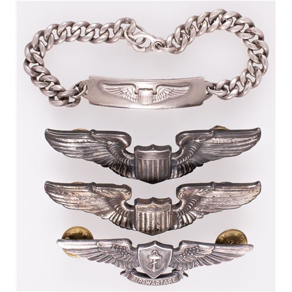 US AIRFORCE PILOT WINGS AND ID BRACELET (4)