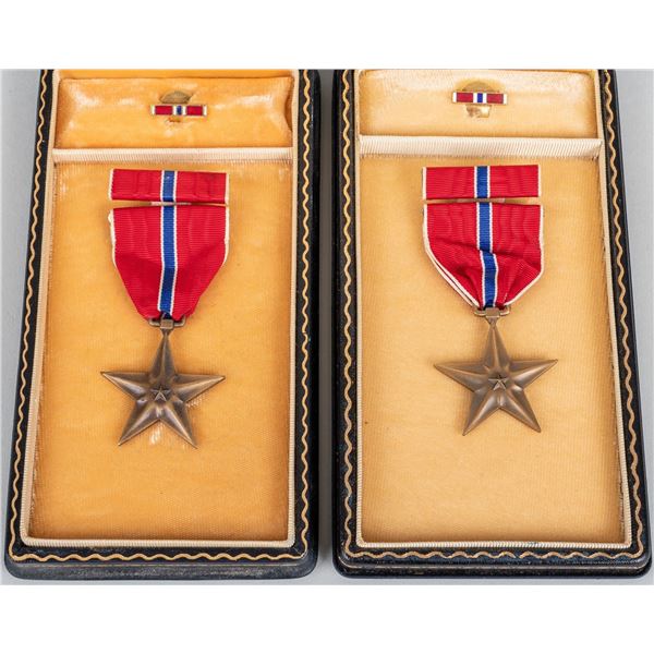 WWII BRONZE STAR MEDALS CASED (2)