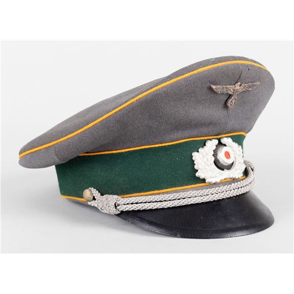 GERMAN WWII OFFICER'S VISOR CAP OF THE NACHRICHTENTRUPPE