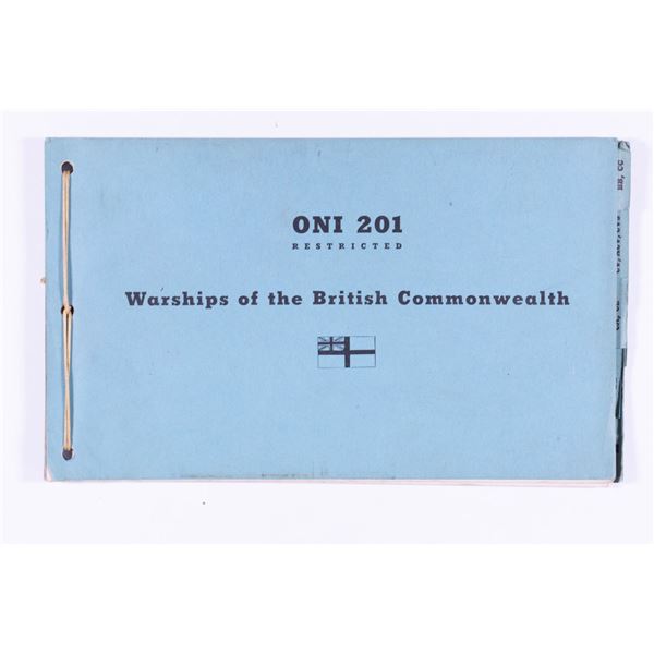 RESTRICTED ONI 201 BRITISH WARSHIPS BOOK
