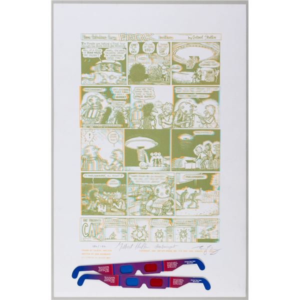 GILBERT SHELTON SIGNED 3D POSTER