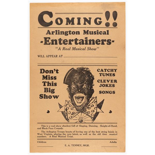 BLACKFACE MUSICAL POSTER