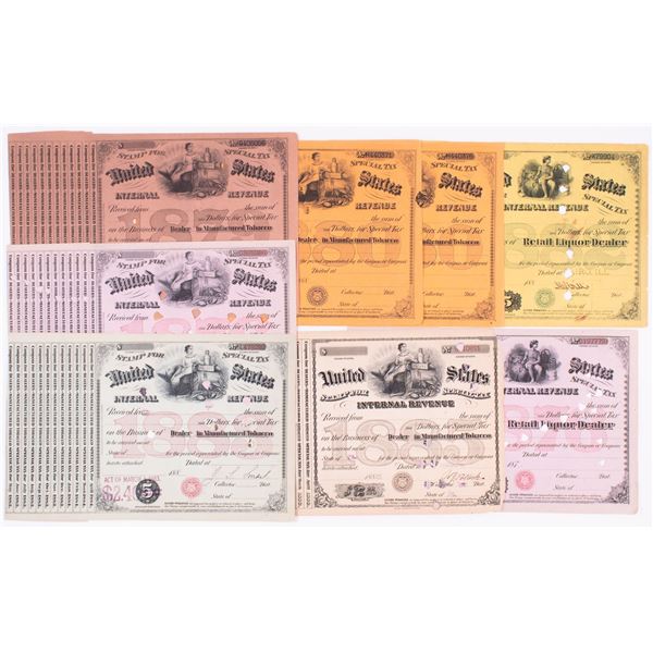 LIQUOR AND TOBACCO REVENUE TAX STAMPS (8)