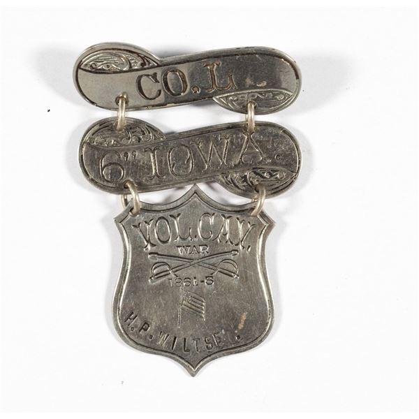 POST-CIVIL WAR 6TH REGIMENT IOWA LADDER BADGE