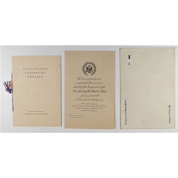 FDR INAUGURATION PROGRAM AND INVITATION (2)