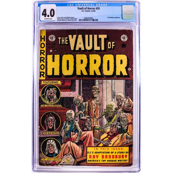 E.C. Comics The Vault of Horror #29 Comic Book 2-3/53 CGC 4.0 Ray Bradbury Adaptation