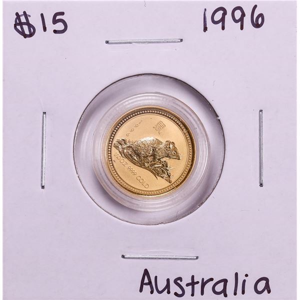 1996 Australia $15 Year Of The Rat 1/10 oz Gold Coin