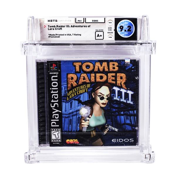 Tomb Raider III: Adventures of Lara Croft PS1 PlayStation Video Game WATA 9.2/A+
