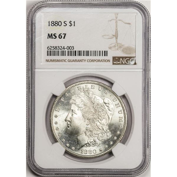 1880-S $1 Morgan Silver Dollar Coin NGC MS67