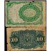 Image 2 : Lot of (2) Fourth Issue Ten Cents Fractional Currency Notes