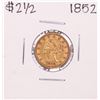 Image 1 : 1852 $2 1/2 Liberty Head Quarter Eagle Gold Coin
