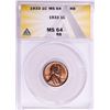 Image 1 : 1933 Lincoln Wheat Cent Coin ANACS MS64 RB