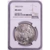 Image 1 : 1922-D $1 Peace Silver Dollar Coin NGC MS64+