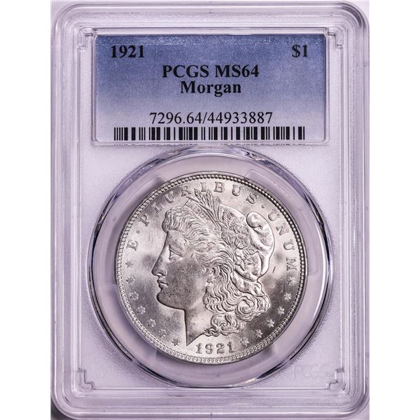 1921 $1 Morgan Silver Dollar Coin PCGS MS64