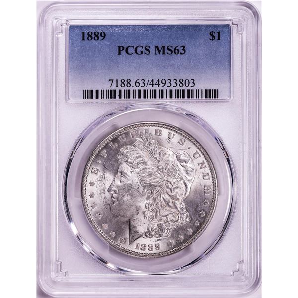 1889 $1 Morgan Silver Dollar Coin PCGS MS63